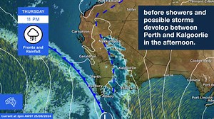 While it’s warm and sunny for most of Western Australia today, conditions are forecast to change before the end of the week with the arrival of the next cold front. • 🌧 Showers will develop in some areas during Thursday afternoon. Widespread wet weather is forecast for Friday. • 🥶 Temperatures will cool off in the south-west on Friday, dropping by as much as 10°C, due to a shift in the wind. • 💨 The shift to gusty south-westerlies will also make the "feels like" temperature cooler. Showers wi