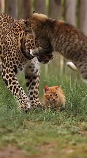 Mother Cat Fights Leopard to Save Her Kitten Courageous Battle Unfolds #Wildlife #CatRescue #Nature
