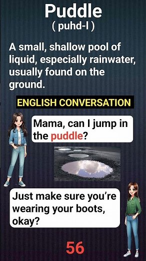 English Vocabulary Puddle l Meaning of Puddle #englishvocabulary #vocabulary #englishcoach20