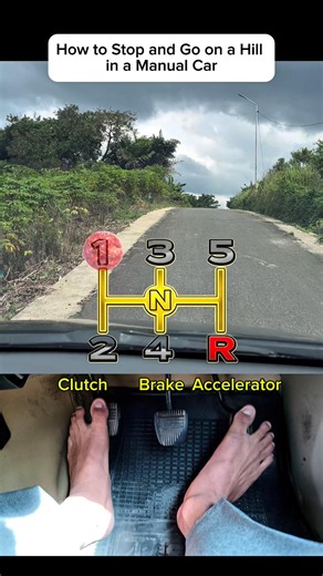 How to Stop and Go on a Hill in a Manual Car #zamendrive #uphill