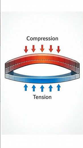 Bending stress in beams explained simply 🔧 Compression, tension & neutral axis made easy!
