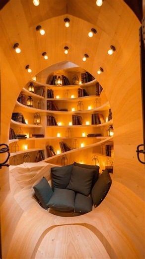 Carved a Secret Library Inside a Giant Tree 📚🌳#shorts #diy #satisfying