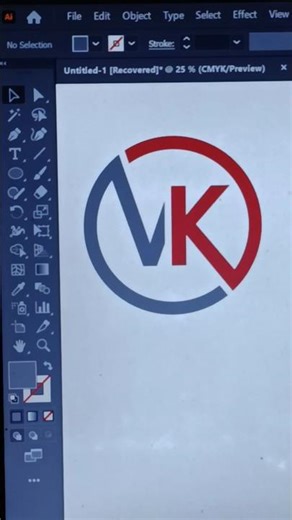 Circle VK Logo Design In Adobe Illustrator || #shorts #shortviral #logodesgin #circle