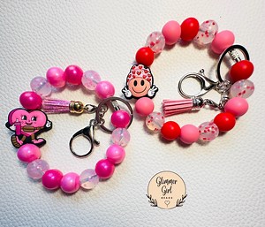 Beaded Wristlet Keychain, Wristlet Keychain, Smiley Face, Heart W/ Tumbler - Etsy Australia
