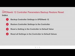 TV260302 OPENweb12 Controller Parameters Backup Restore Reset
