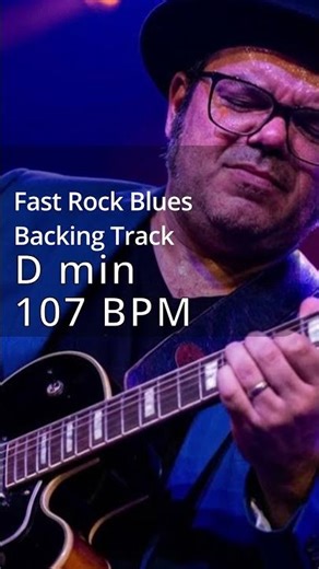 Fast Rock Blues Backing Track in D min at 107 BPM – Practice Short V2