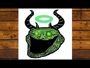 How to draw Troll face Demon Green drawing ||Creepy Smiling Face || Scary troll face drawing
