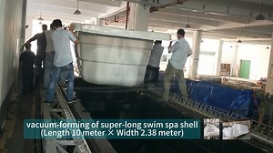 🥳🥳🥳vacuum-forming of super-long swim spa shell. (Length 10 meter × Width 2.38 meter) #swimspa #swimspapool #outdoors #hottub #jacuzzi #jacuzzitub #hydiomassagepool #spapool #whirlpoolspa | Xleisure Spa Products-Main Channel