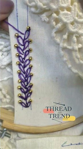 Beautiful border embroidery 😍 #embroideryforbeginners #embroiderydesigns 😍