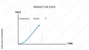 Product Life Cycle Chart Diagram Animation on White Background and Green Screen