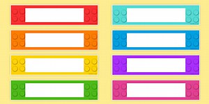 Building Brick Themed Gratnells Tray Labels