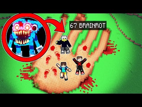 67 Brainrot BIGGEST SCARY FOOTPRINT in minecraft!!