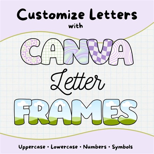 Editable Canva Letter Frames | Customizable Frames for Canva | Uppercase, Lowercase, Numbers, and Symbols | Fillable Letters Drag and Drop - Etsy UK
