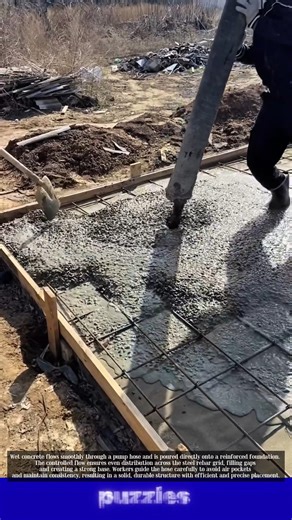 Perfect Concrete Pouring Process! So Satisfying to Watch 😱 #Construction
