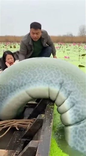 Lotus Boat Jump Scare Tree Trunk Moray Lunges at Her Arm