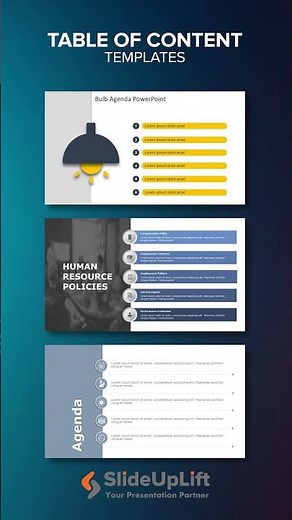 Table Of Contents PowerPoint Template Collection