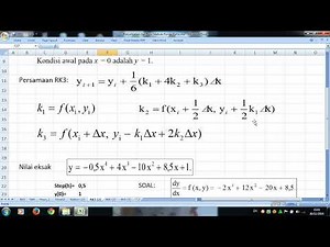Penjelasan Metode Runge-Kutta Dengan MS Exel