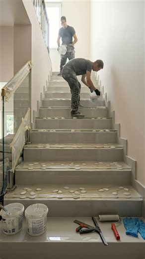 Old Stairs to Luxury Epoxy River Stone Staircase 😍 | Before After #Shorts