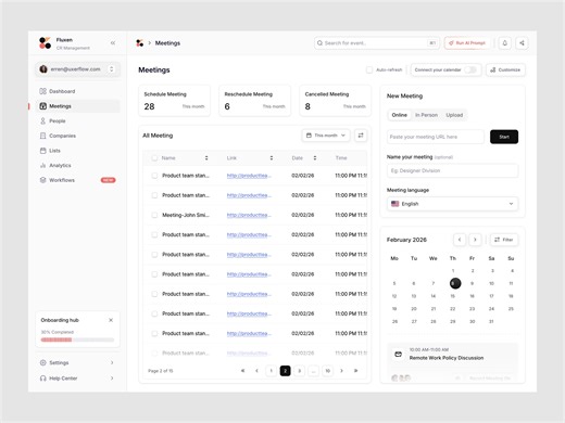 Fluxen - CRM Platform - Setup Meeting