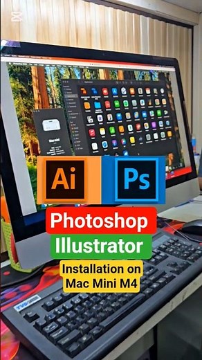 Photoshop and Illustrator Working on Mac Mini M4 #adobe #software #macos