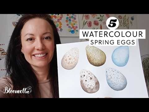 Watercolour Bird Eggs Tutorial | 5 Easy Spring Nature Studies for Beginners | Bloom in 5