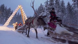 7.5K views · 749 reactions | Probably the most original way to cross the Arctic Circle - on a reindeer sleigh! Santa Claus Reindeer farm in Santa Village :) | All About Lapland | Facebook