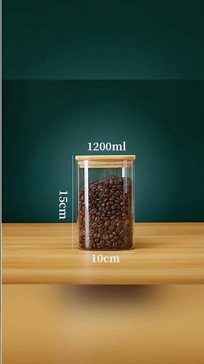 Square Glass Storage Jars with Bamboo Lids
