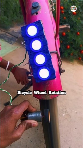 Bicycle Wheel Generates Electricity ⚡ | DC Motor Power LED Lights