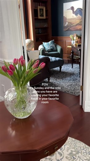 Enjoying Spring Reading in a Cozy Home Library