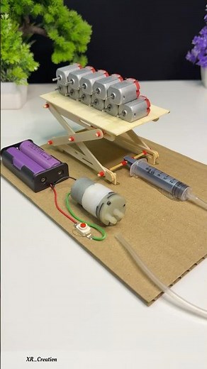 Lifting machine with Dcmotor pump #experiment #toys #lift #dcmotor #motor #diy #project