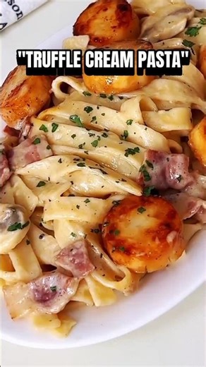 Creamy Black Truffle Clam Pasta — So Luxurious! #shortviral #asmr #pasta