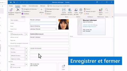 Ajouter un contact dans Outlook