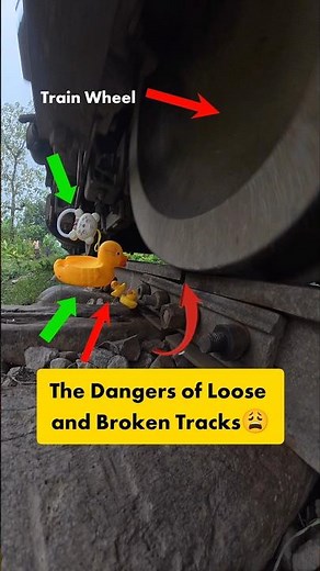 The Dangers of Loose and Broken Tracks..Toy Duck vs Weak Track 😫😳#Train #railtrack #loose #reels