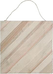 Hampton Art Plank Diagonal 12" x 12" Rustic Wood Plaque, Sign Blank for Crafts, Wooden Planks
