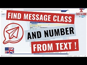 Find Message Class & Number easily from Message Text [english]