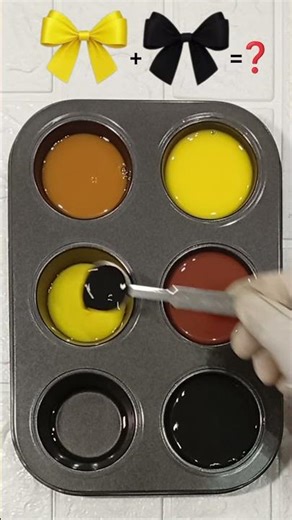Mixing Yellow, Brown & Black | 3 Satisfying color mixing combinations ✨#artshorts #viral