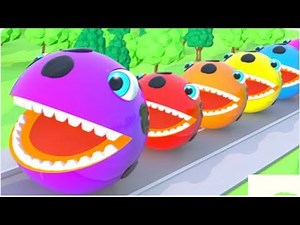 Learn Colors with Pacman | Educational Video for Kids Featuring Wild Animals & School Bus Fun