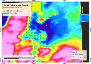 Flow Metals Announces Program at New Brenda Porphyry Target
