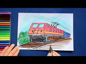 How to draw Indian Railways Electric Locomotive
