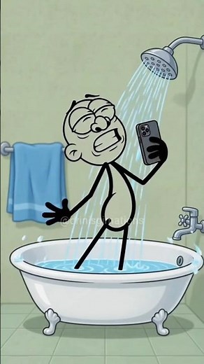 Funny Stick Figure Bathroom Dance Challenge 😂 | Hilarious Selfie Vlog Animation