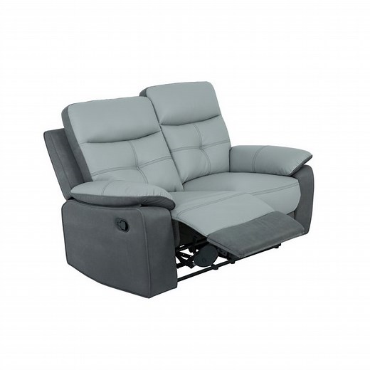 Buy Argos Home Charles Leather Mix 2 Seater Recliner Sofa - Grey | Sofas | Argos