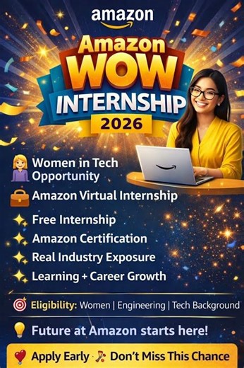 Amazon WOW Internship 2026 🔥 | Women in Tech Opportunity 🚀