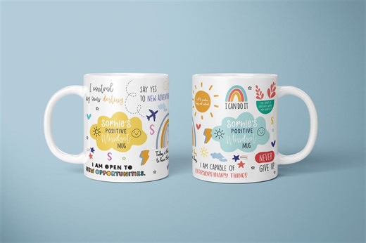 Custom Positivity Mug, Personalised Positivity Mug, Mental Health Mug, Positive Mindset Mug, Positivity Gift, Custom Happy Mug - Etsy