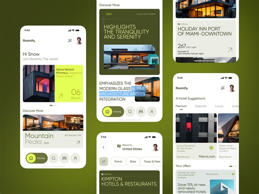 Roamify — Modern Hotel Booking Mobile App UI UX Design