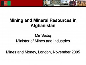 Mining and Mineral Resources in Afghanistan - SlideServe