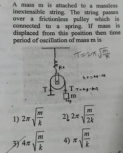 A mass m is attached to a massless inextensible string. The str... | Filo