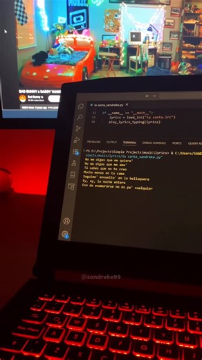 Sandreke | data y programación on Instagram: "Métele una comentada 🐰 y te paso el código 🧑‍💻🎶 #python #programacion #letrasconpython #lyrics #proyectosreales #sandreke"