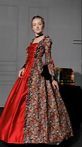 Watch Red Vintage Medieval Renaissance Victorian Dress Ball Gown on Amazon Live