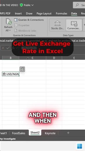 Get Live Exchange Rate in Excel #excel #excel #michaeladeyeye #Eaglesconsulting