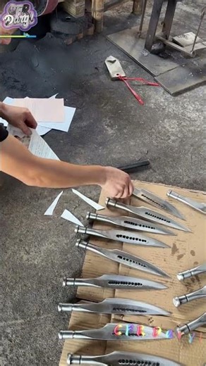 The blacksmith tested the sharpness of the forged bone chisel